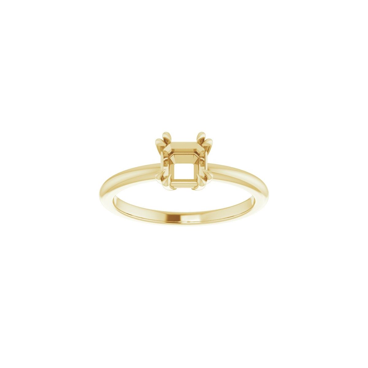 Asscher Double Claw-Prong Solitaire Engagement Ring Mounting - gallery - Series 123989