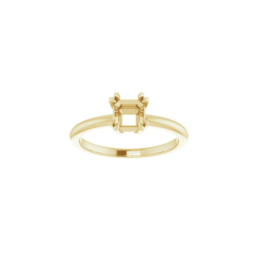 Asscher Double Claw-Prong Solitaire Engagement Ring Mounting - gallery - Series 123989