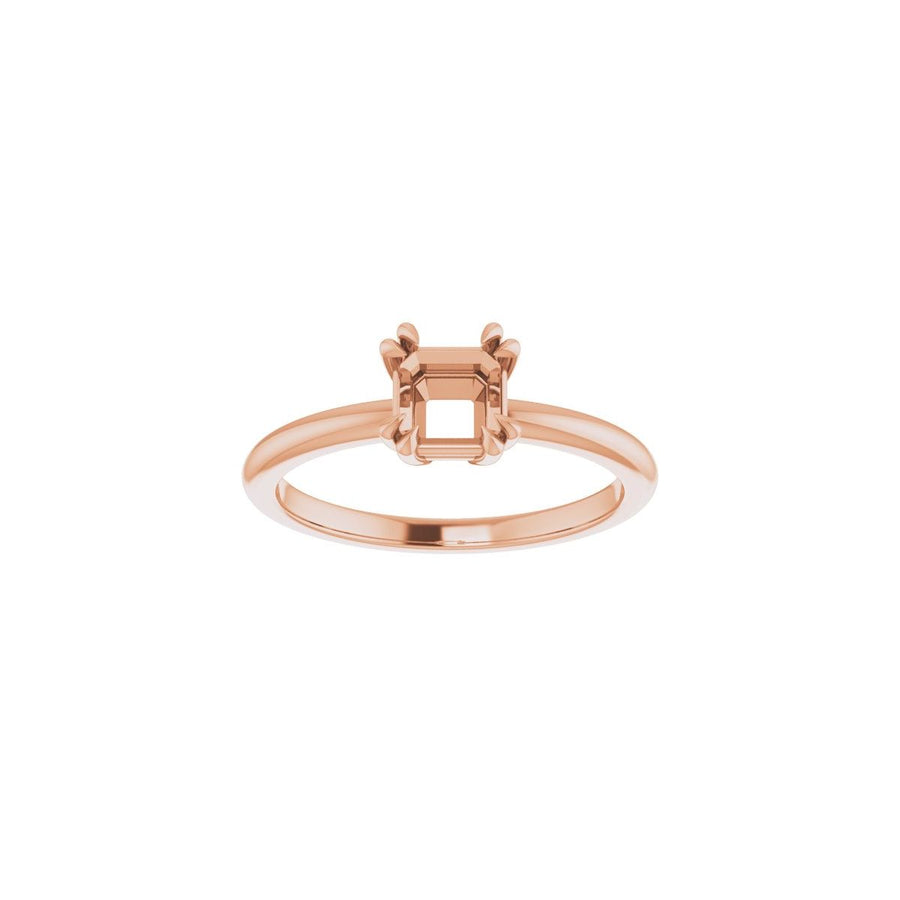 Asscher Double Claw-Prong Solitaire Engagement Ring Mounting - gallery - Series 123989