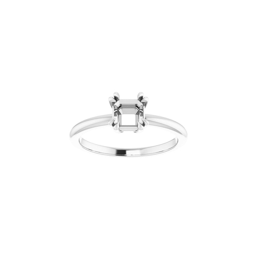 Asscher Double Claw-Prong Solitaire Engagement Ring Mounting - gallery - Series 123989