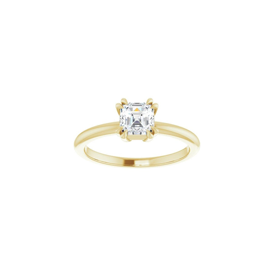 Asscher Double Claw-Prong Solitaire Engagement Ring Mounting - gallery - Series 123989