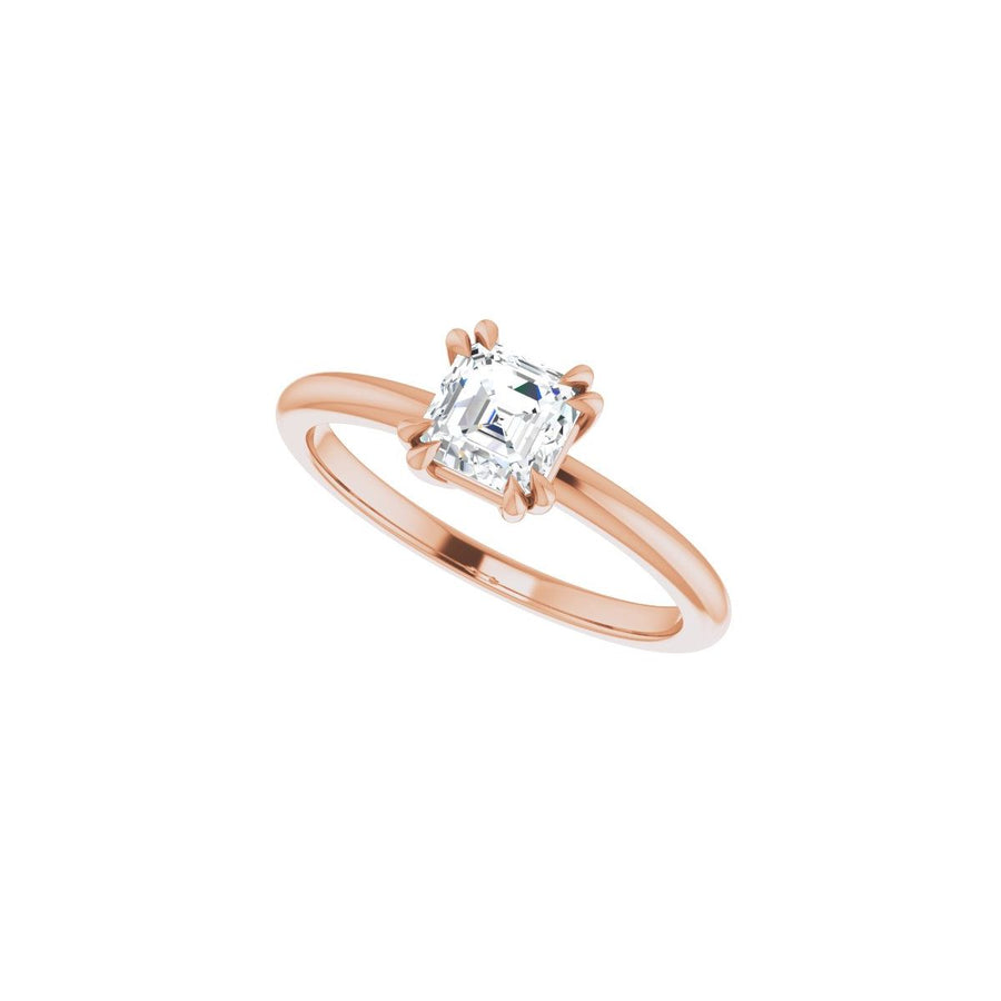 Asscher Double Claw-Prong Solitaire Engagement Ring Mounting - gallery - Series 123989