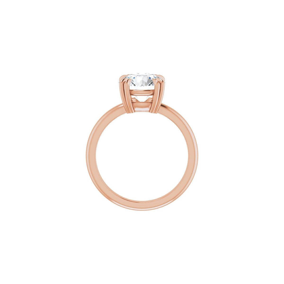 Round Double Claw-Prong Solitaire Engagement Ring Mounting - gallery - Series 123989
