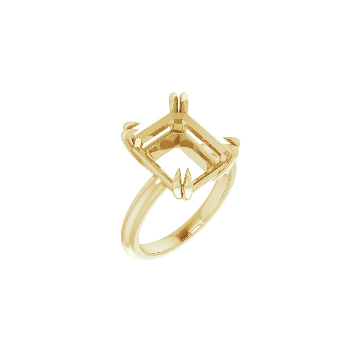 Emerald Double Claw-Prong Solitaire Engagement Ring Mounting - gallery - Series 123989