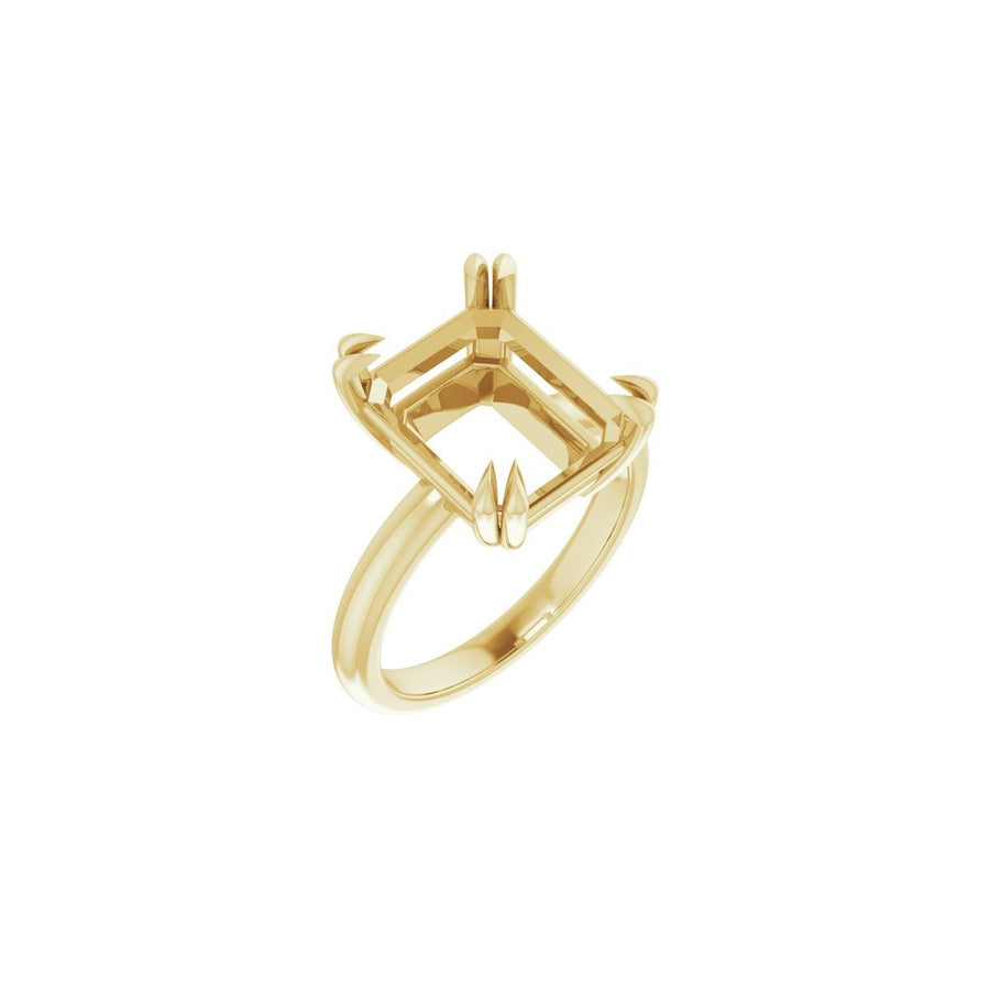 Emerald Double Claw-Prong Solitaire Engagement Ring Mounting - gallery - Series 123989