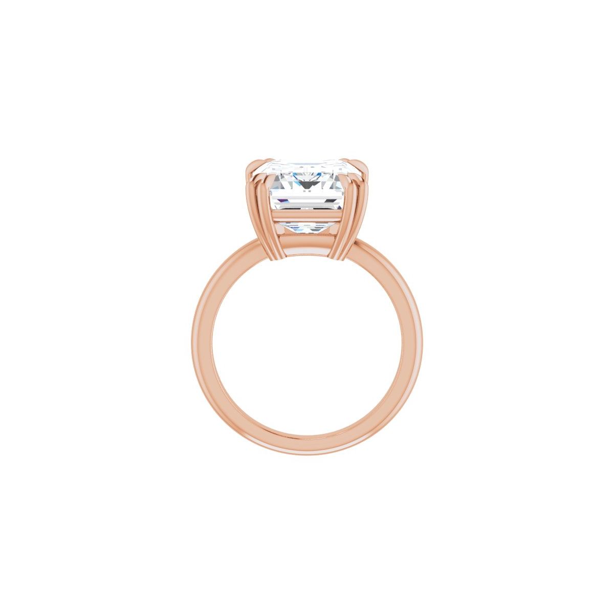 Emerald Double Claw-Prong Solitaire Engagement Ring Mounting - gallery - Series 123989