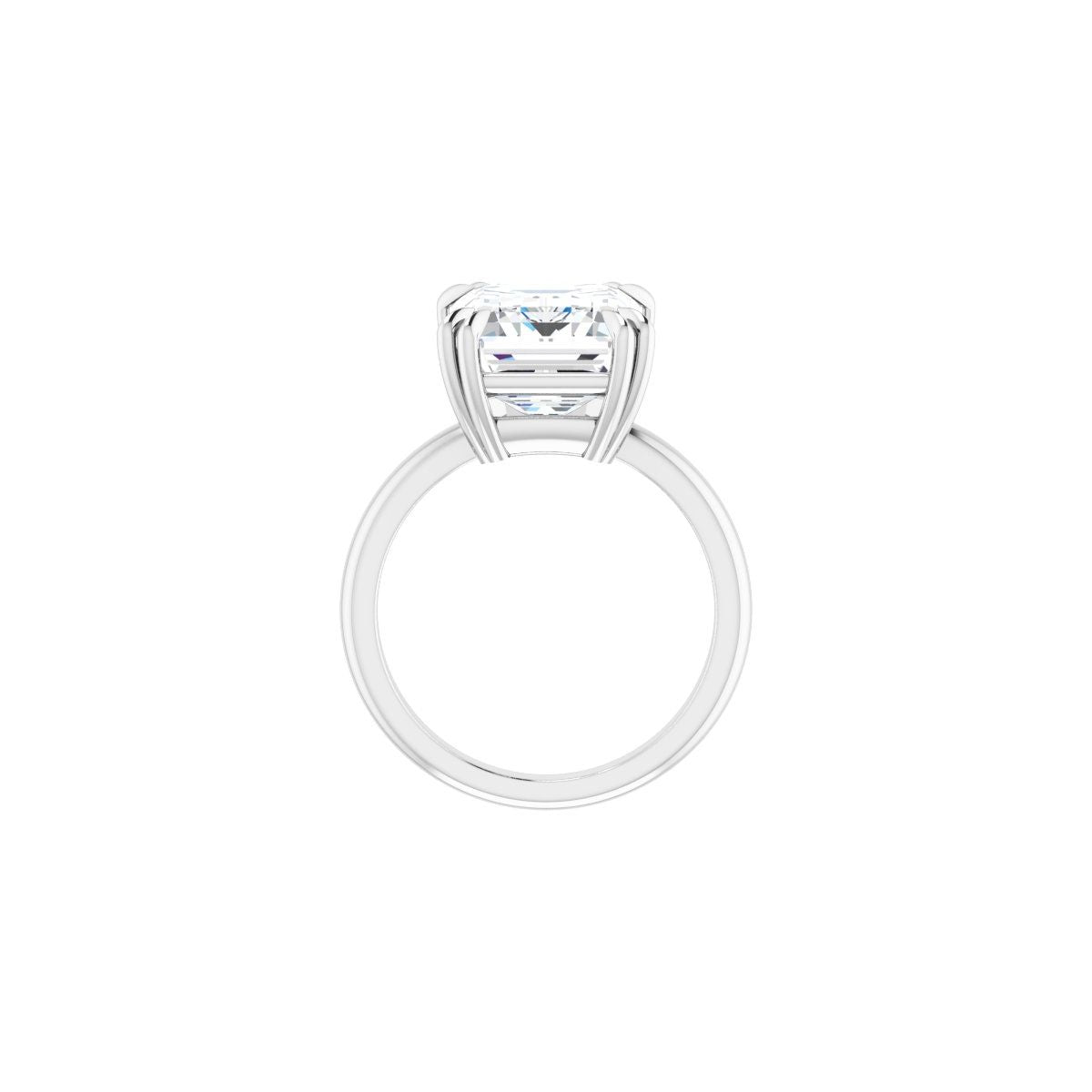 Emerald Double Claw-Prong Solitaire Engagement Ring Mounting - gallery - Series 123989