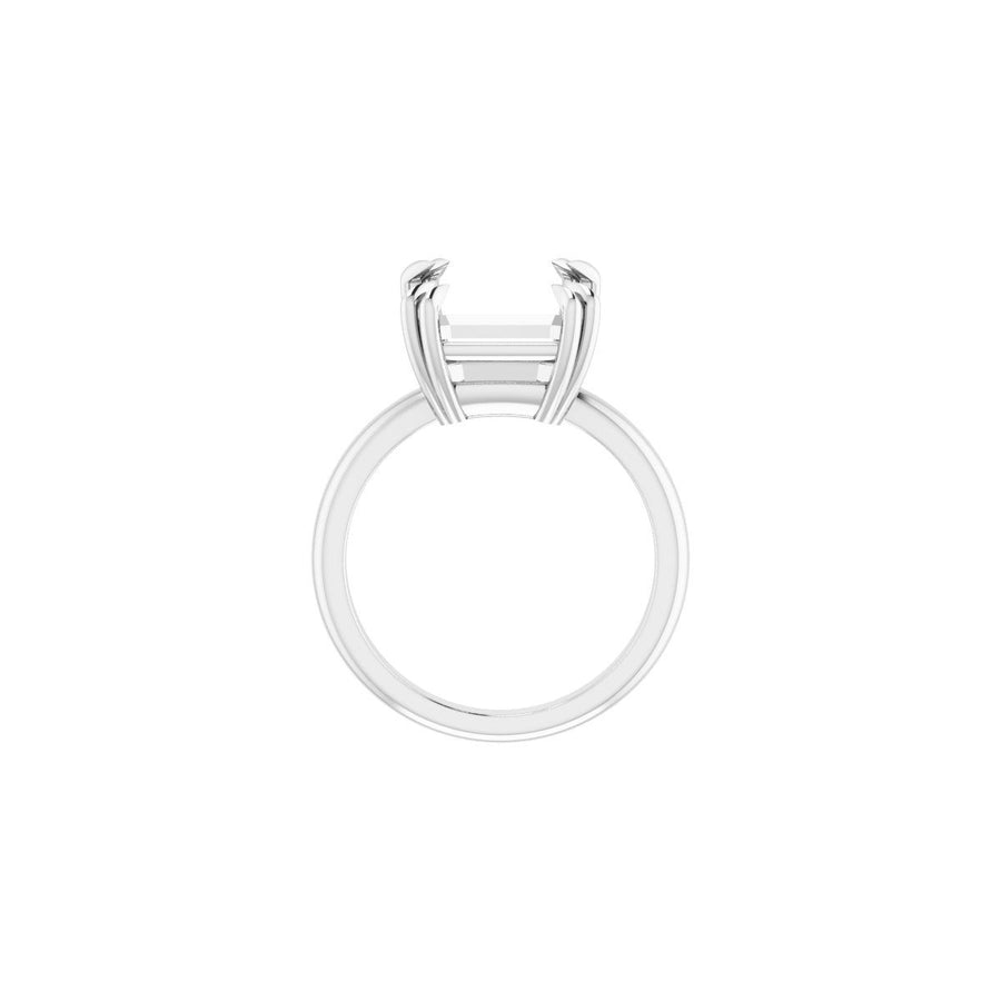Emerald Double Claw-Prong Solitaire Engagement Ring Mounting - gallery - Series 123989