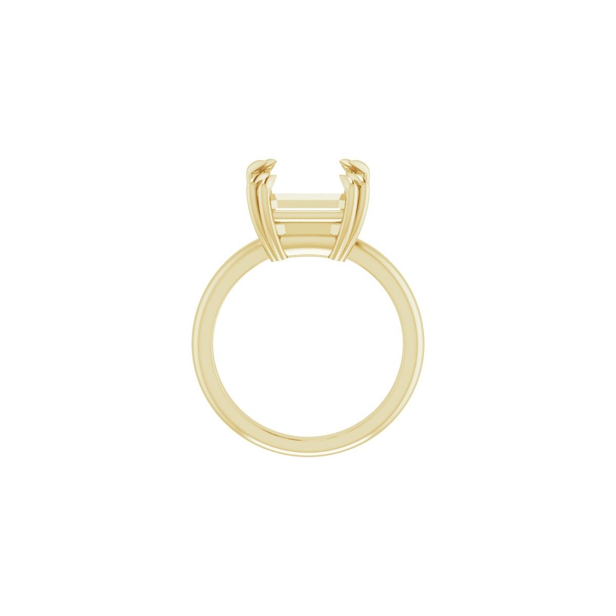 Emerald Double Claw-Prong Solitaire Engagement Ring Mounting - gallery - Series 123989