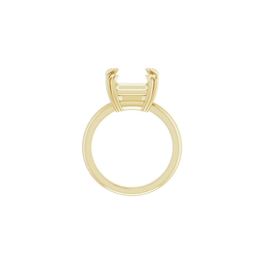 Emerald Double Claw-Prong Solitaire Engagement Ring Mounting - gallery - Series 123989