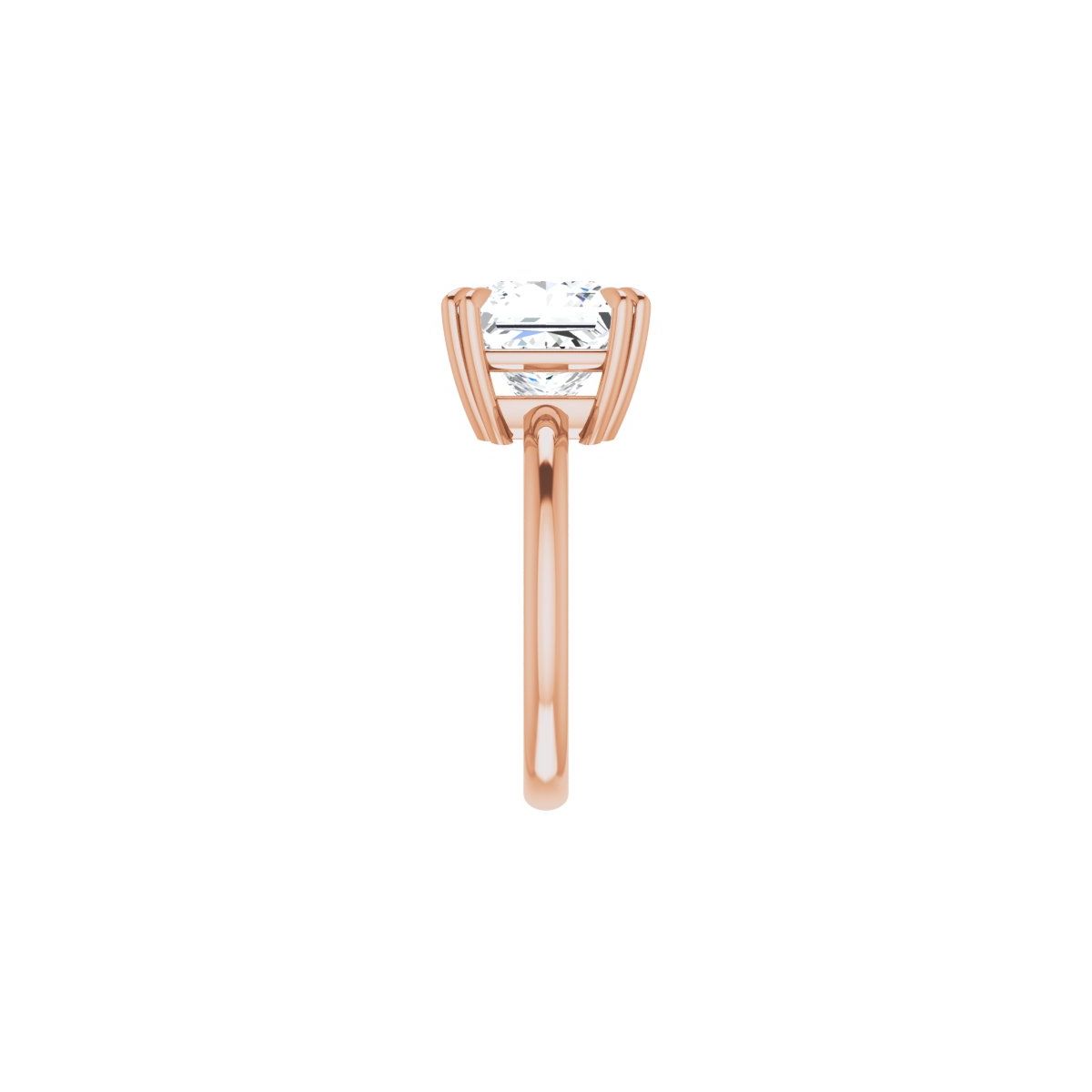 Square Double Claw-Prong Solitaire Engagement Ring Mounting - gallery - Series 123989