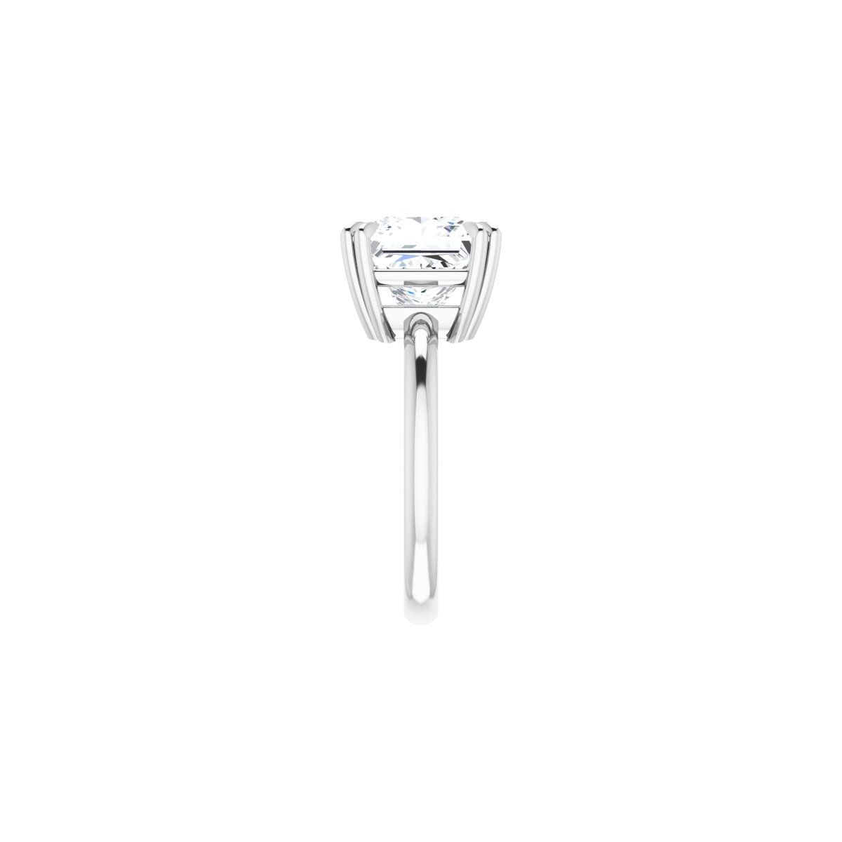 Square Double Claw-Prong Solitaire Engagement Ring Mounting - gallery - Series 123989