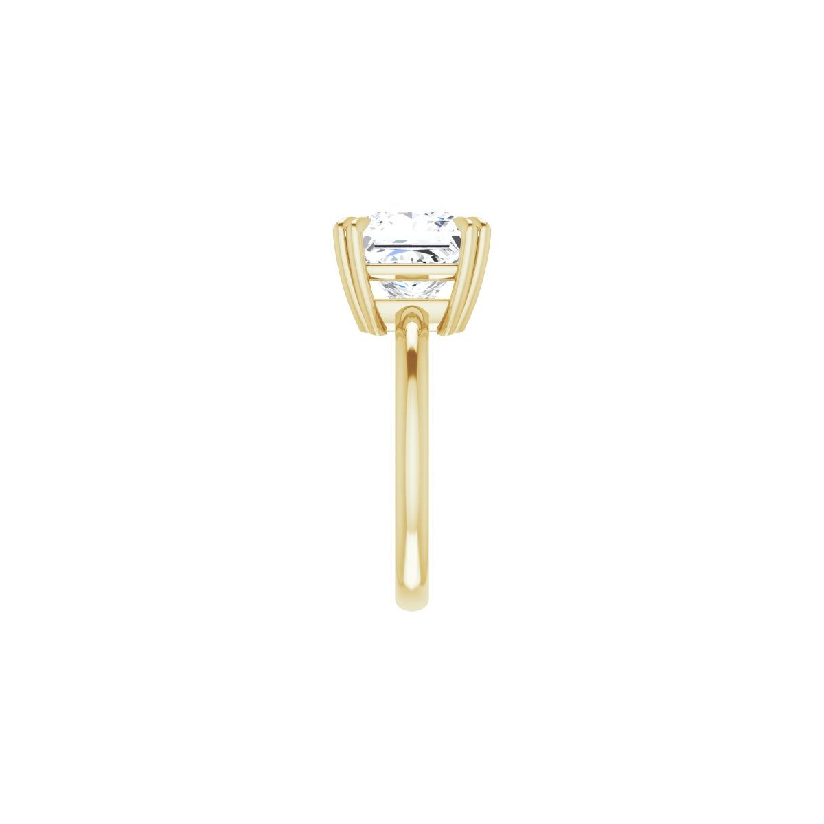 Square Double Claw-Prong Solitaire Engagement Ring Mounting - gallery - Series 123989