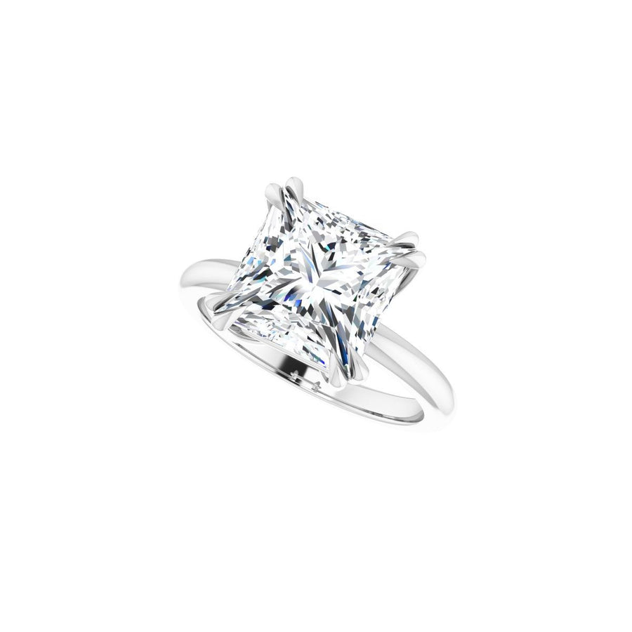 Square Double Claw-Prong Solitaire Engagement Ring Mounting - gallery - Series 123989