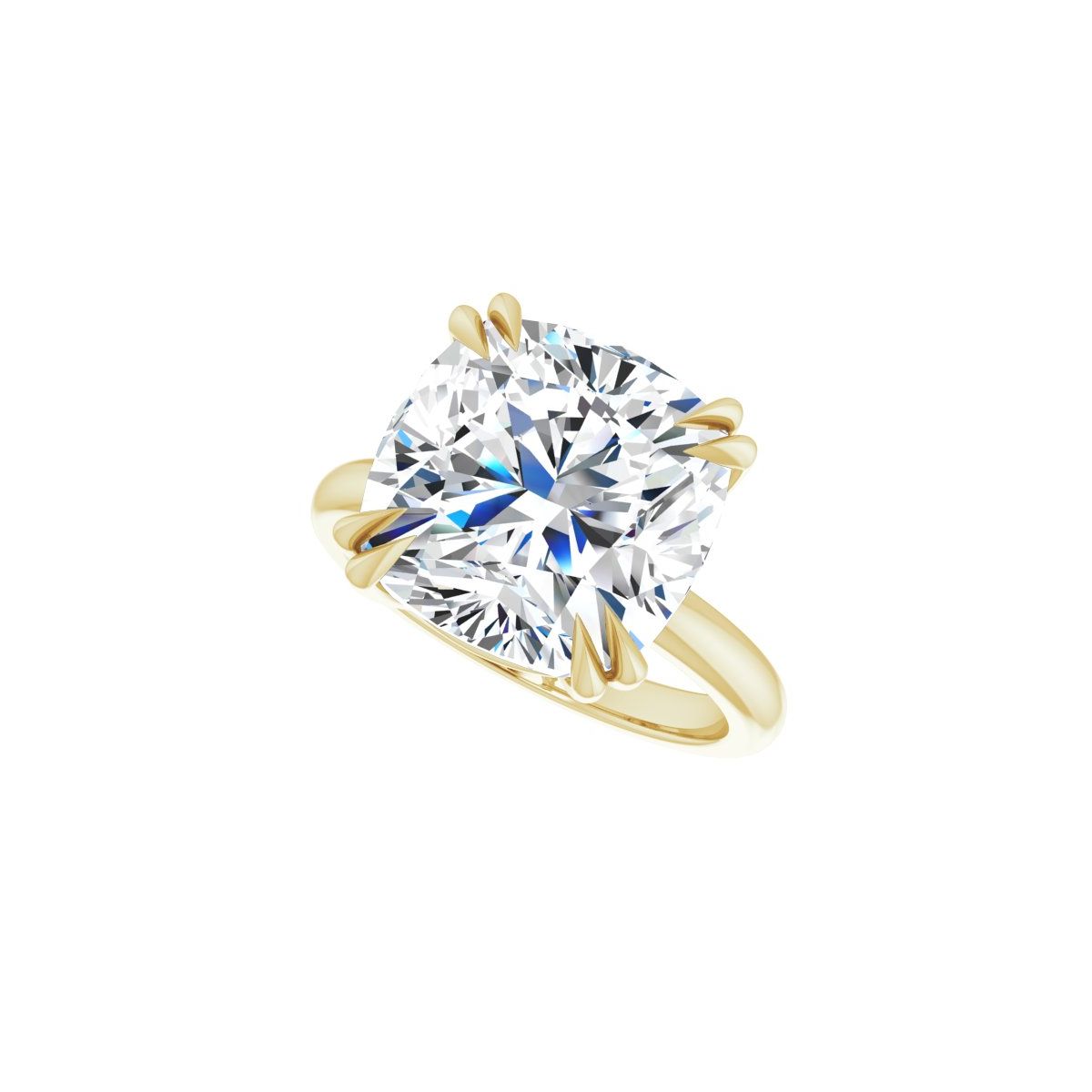 Cushion Double Claw-Prong Solitaire Engagement Ring Mounting - gallery - Series 123989