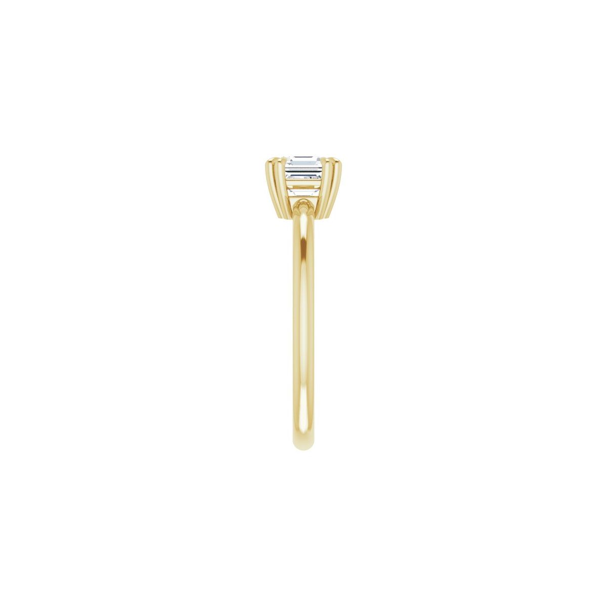 Asscher Double Claw-Prong Solitaire Engagement Ring Mounting - gallery - Series 123989