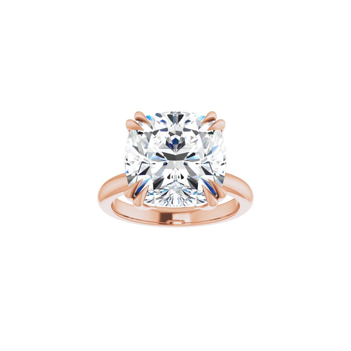Cushion Double Claw-Prong Solitaire Engagement Ring Mounting - gallery - Series 123989