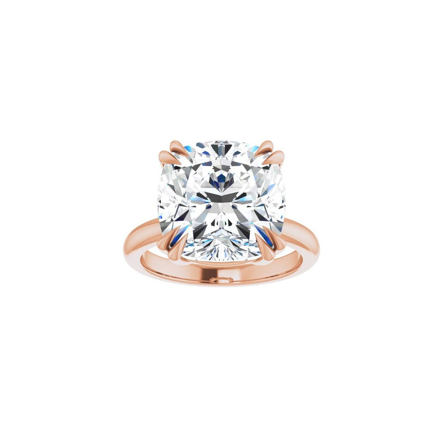 Cushion Double Claw-Prong Solitaire Engagement Ring Mounting - gallery - Series 123989