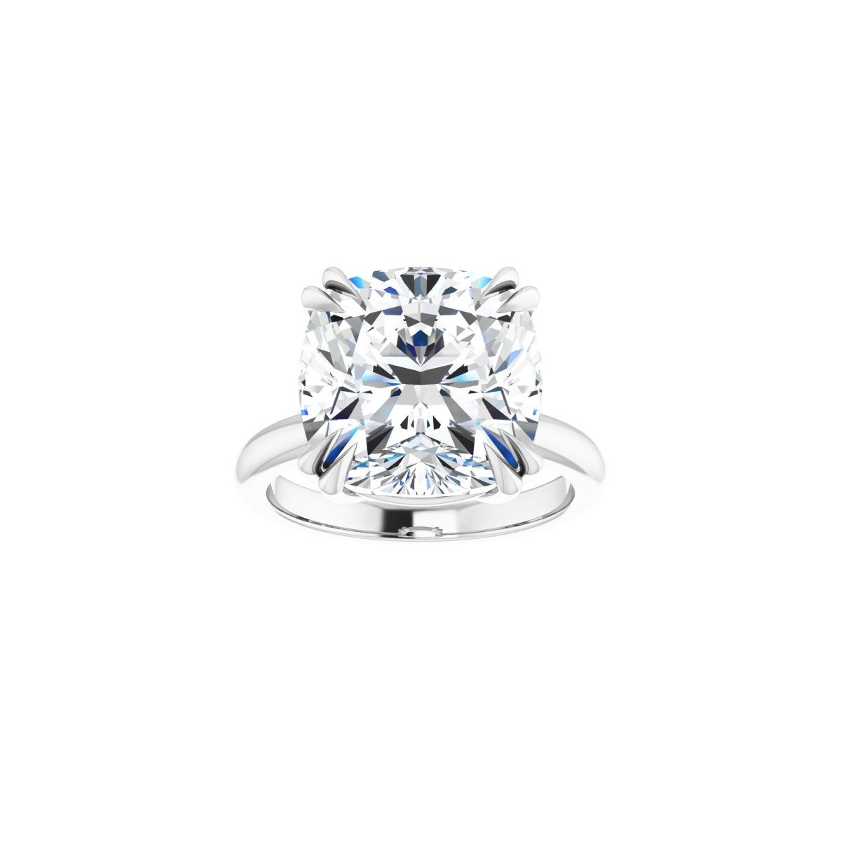 Cushion Double Claw-Prong Solitaire Engagement Ring Mounting - gallery - Series 123989