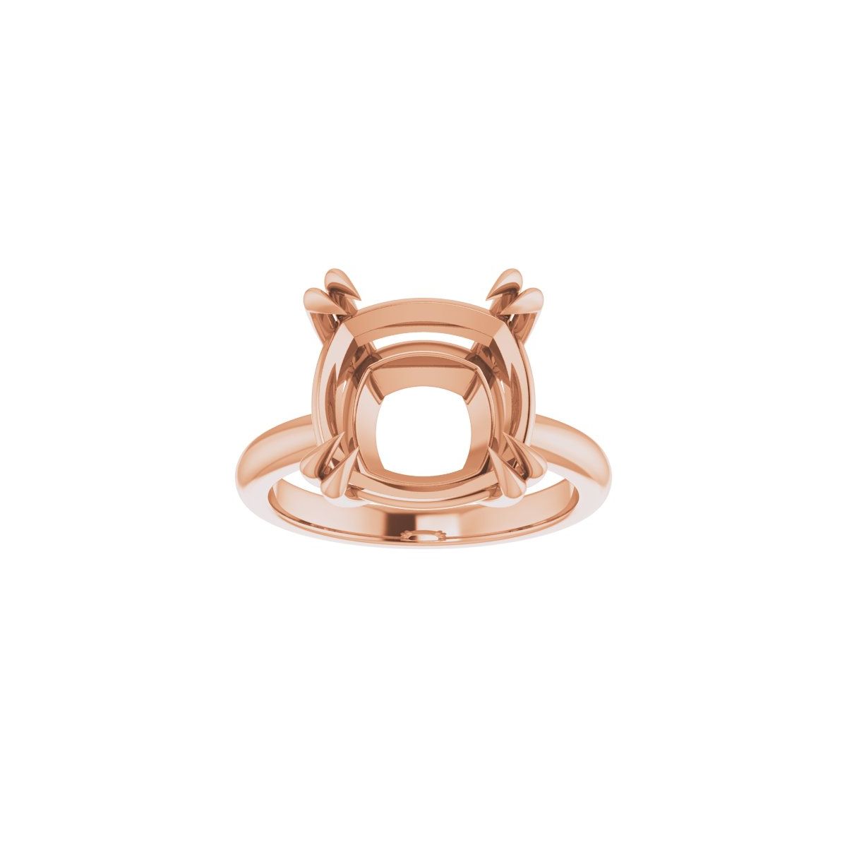 Cushion Double Claw-Prong Solitaire Engagement Ring Mounting - gallery - Series 123989