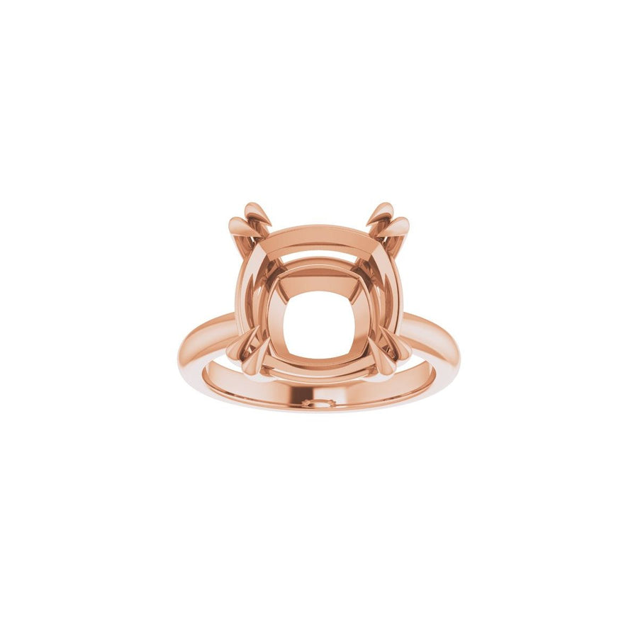 Cushion Double Claw-Prong Solitaire Engagement Ring Mounting - gallery - Series 123989