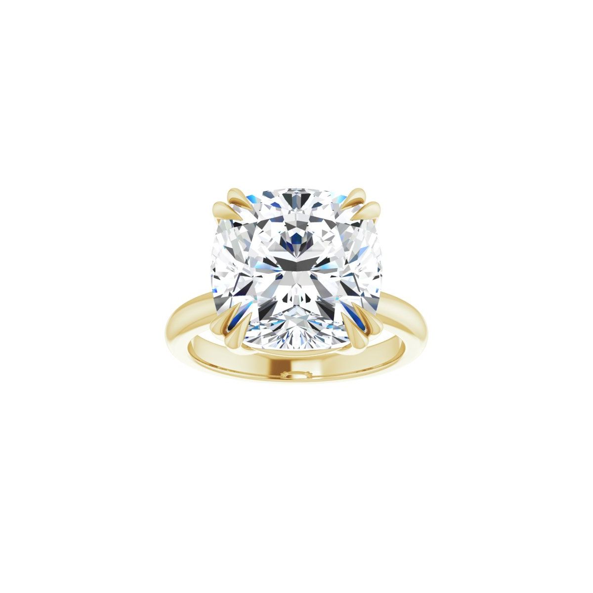 Cushion Double Claw-Prong Solitaire Engagement Ring Mounting - gallery - Series 123989