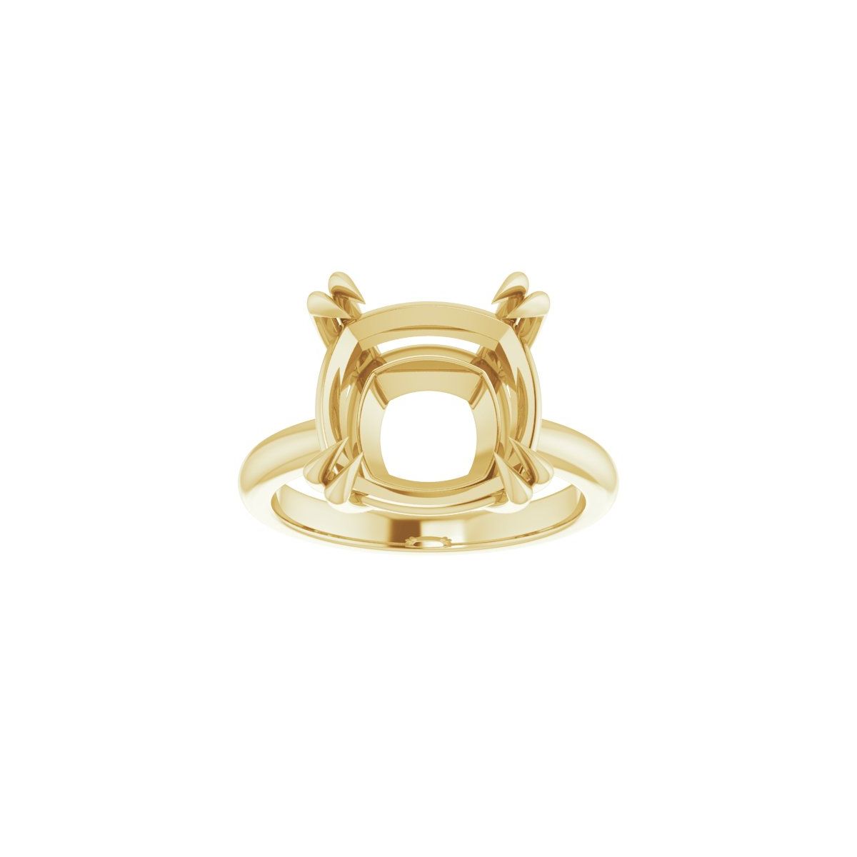 Cushion Double Claw-Prong Solitaire Engagement Ring Mounting - gallery - Series 123989