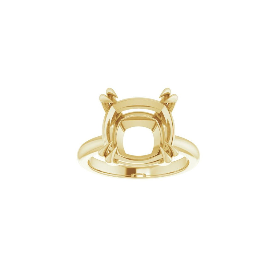 Cushion Double Claw-Prong Solitaire Engagement Ring Mounting - gallery - Series 123989