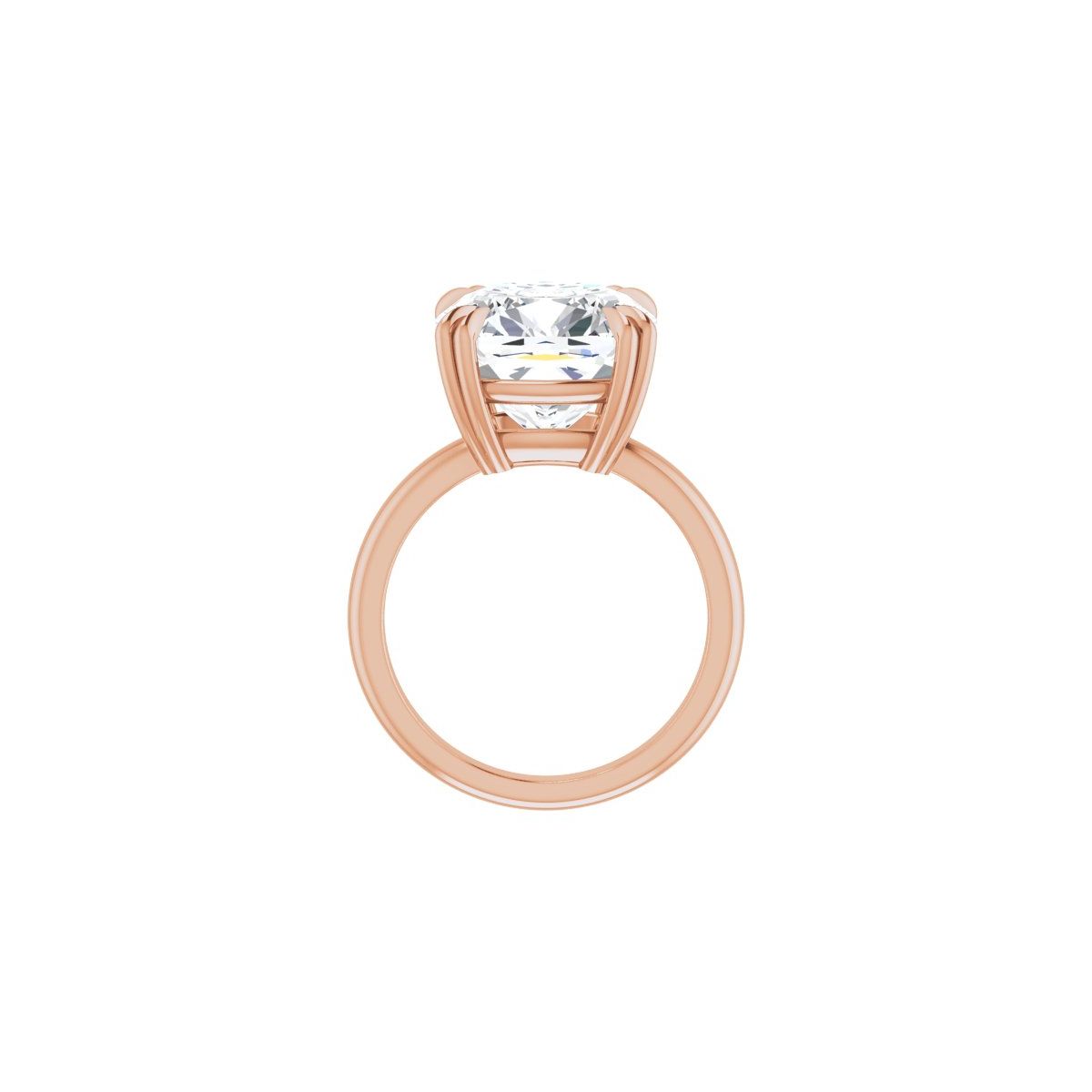 Cushion Double Claw-Prong Solitaire Engagement Ring Mounting - gallery - Series 123989