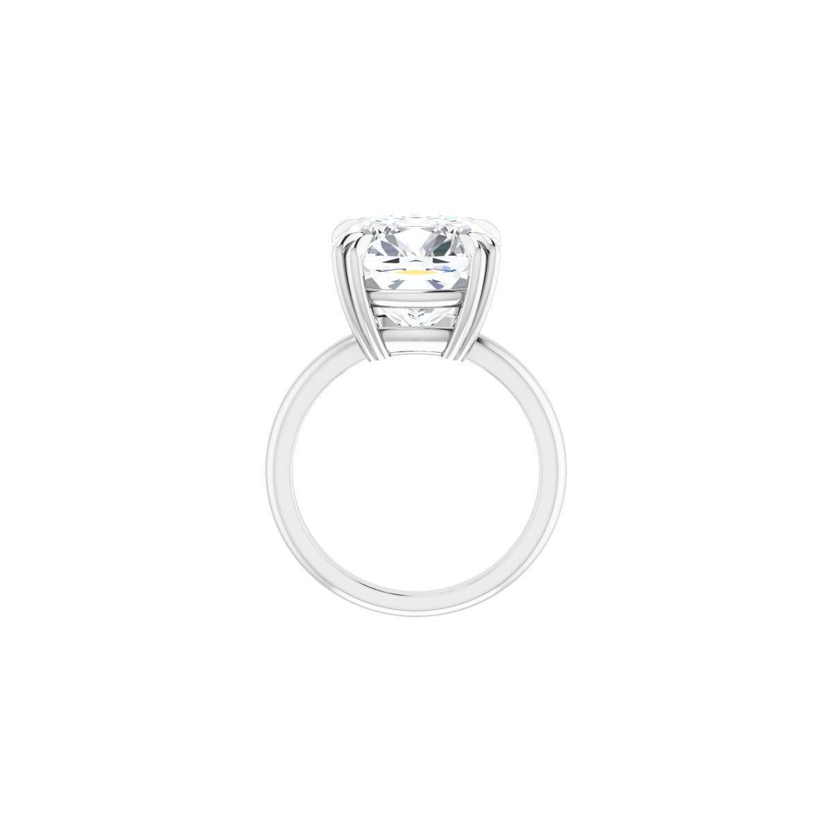 Cushion Double Claw-Prong Solitaire Engagement Ring Mounting - gallery - Series 123989