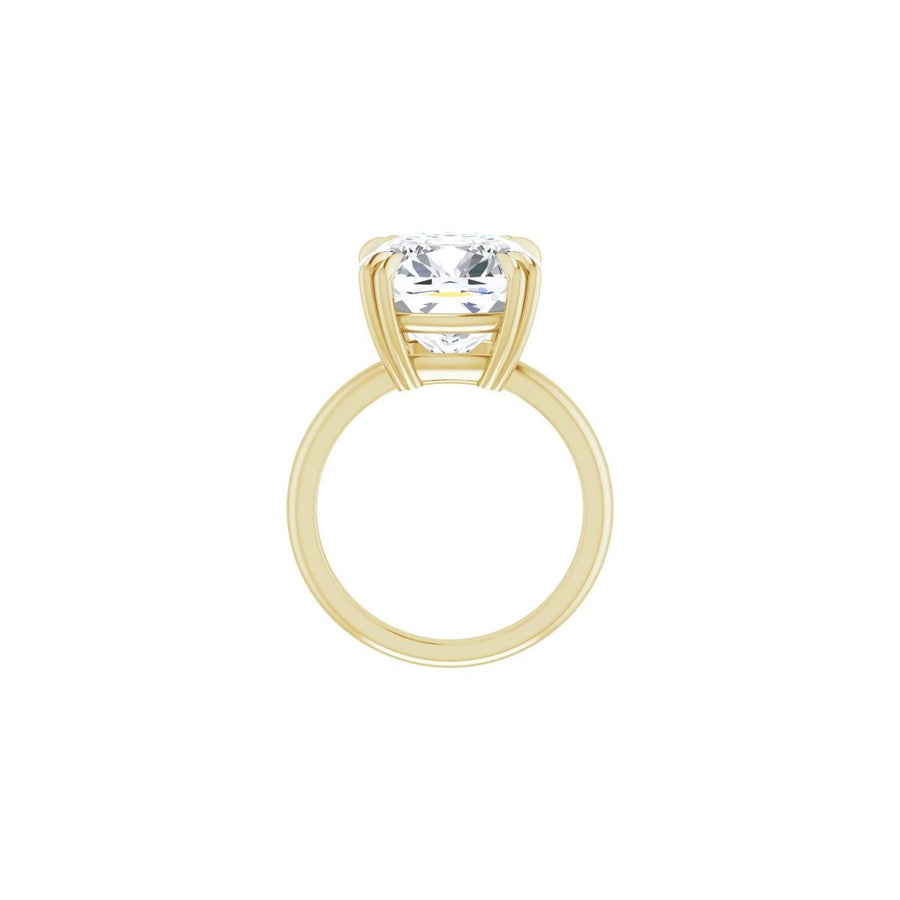 Cushion Double Claw-Prong Solitaire Engagement Ring Mounting - gallery - Series 123989