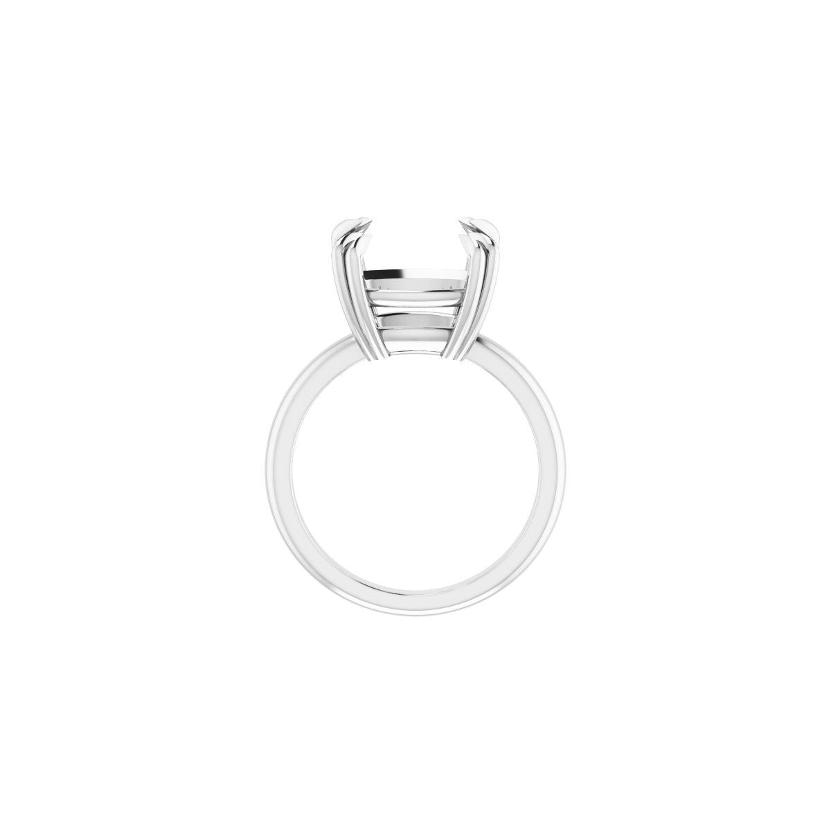 Cushion Double Claw-Prong Solitaire Engagement Ring Mounting - gallery - Series 123989