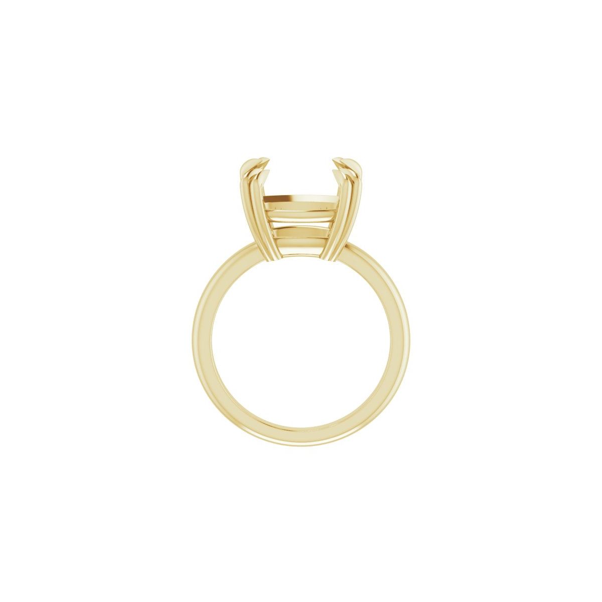 Cushion Double Claw-Prong Solitaire Engagement Ring Mounting - gallery - Series 123989