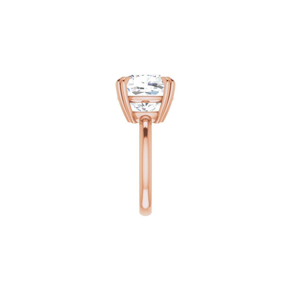 Cushion Double Claw-Prong Solitaire Engagement Ring Mounting - gallery - Series 123989