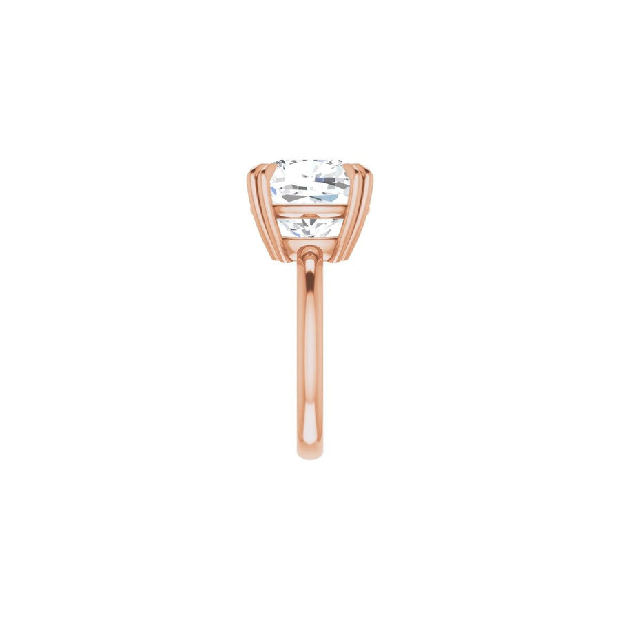 Cushion Double Claw-Prong Solitaire Engagement Ring Mounting - gallery - Series 123989