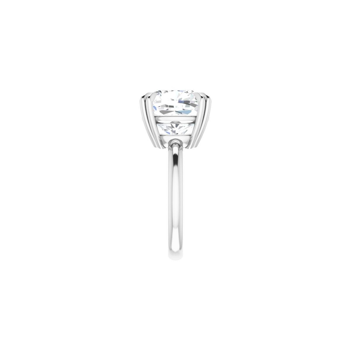 Cushion Double Claw-Prong Solitaire Engagement Ring Mounting - gallery - Series 123989