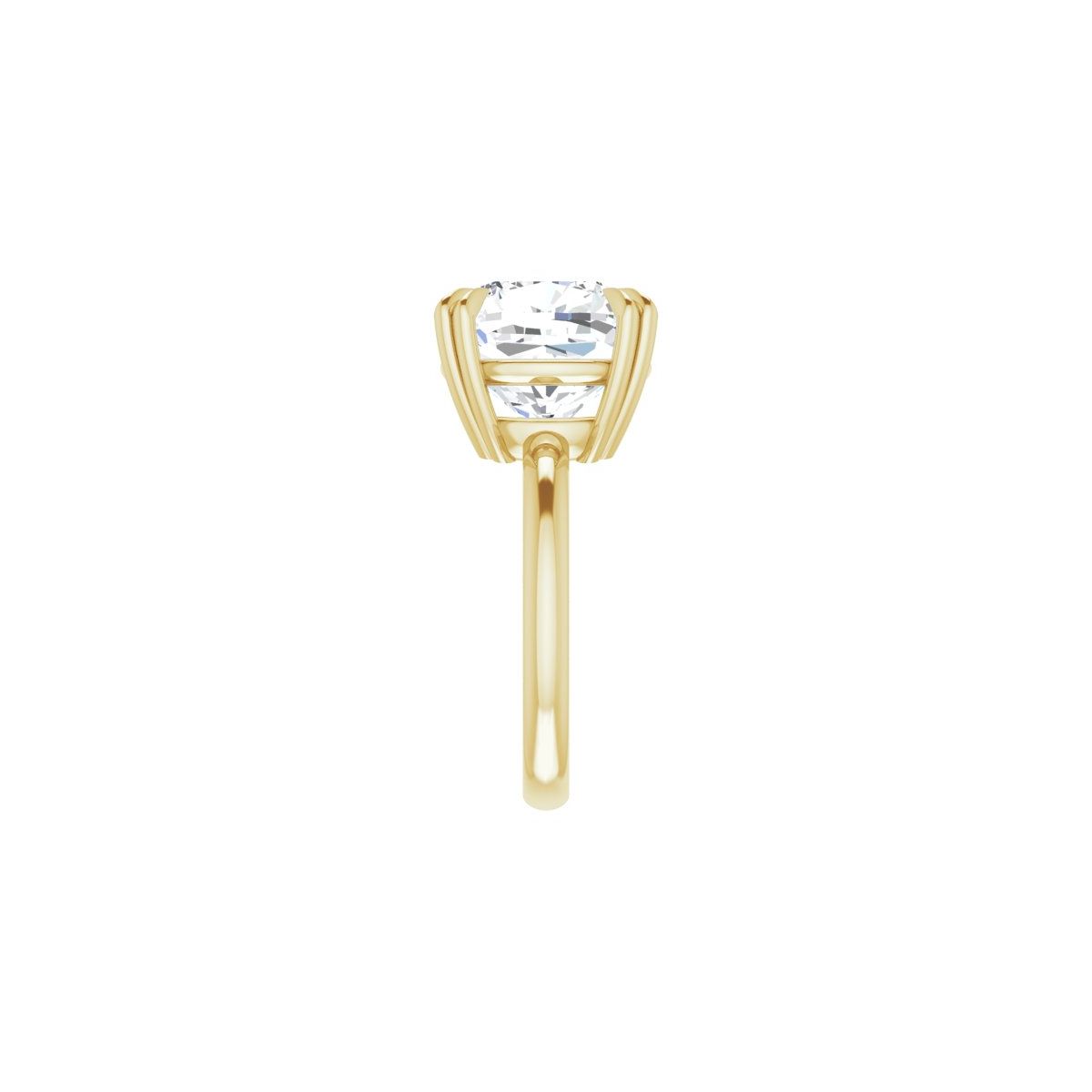 Cushion Double Claw-Prong Solitaire Engagement Ring Mounting - gallery - Series 123989