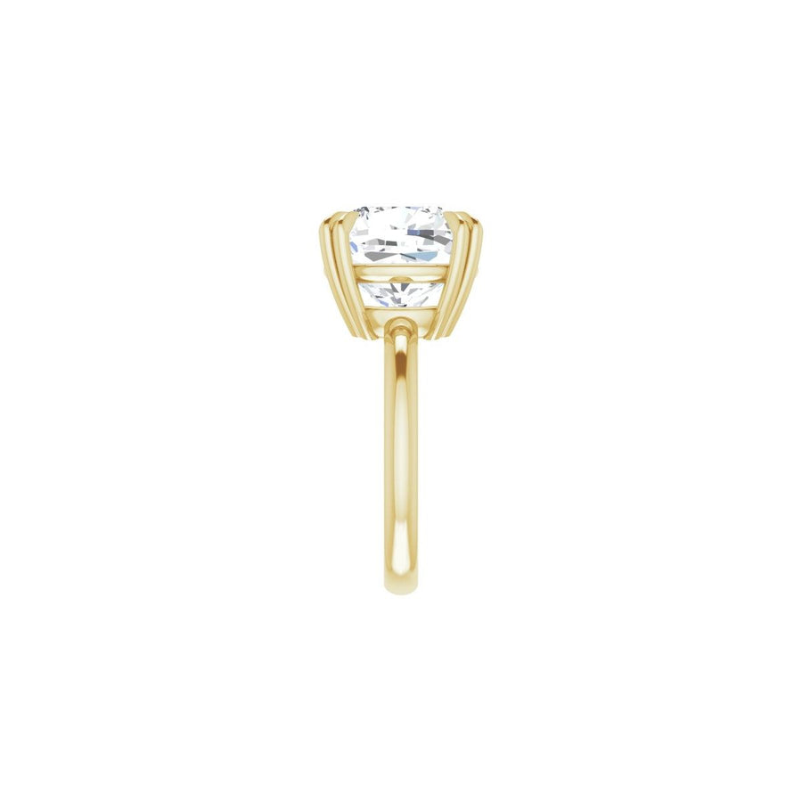 Cushion Double Claw-Prong Solitaire Engagement Ring Mounting - gallery - Series 123989