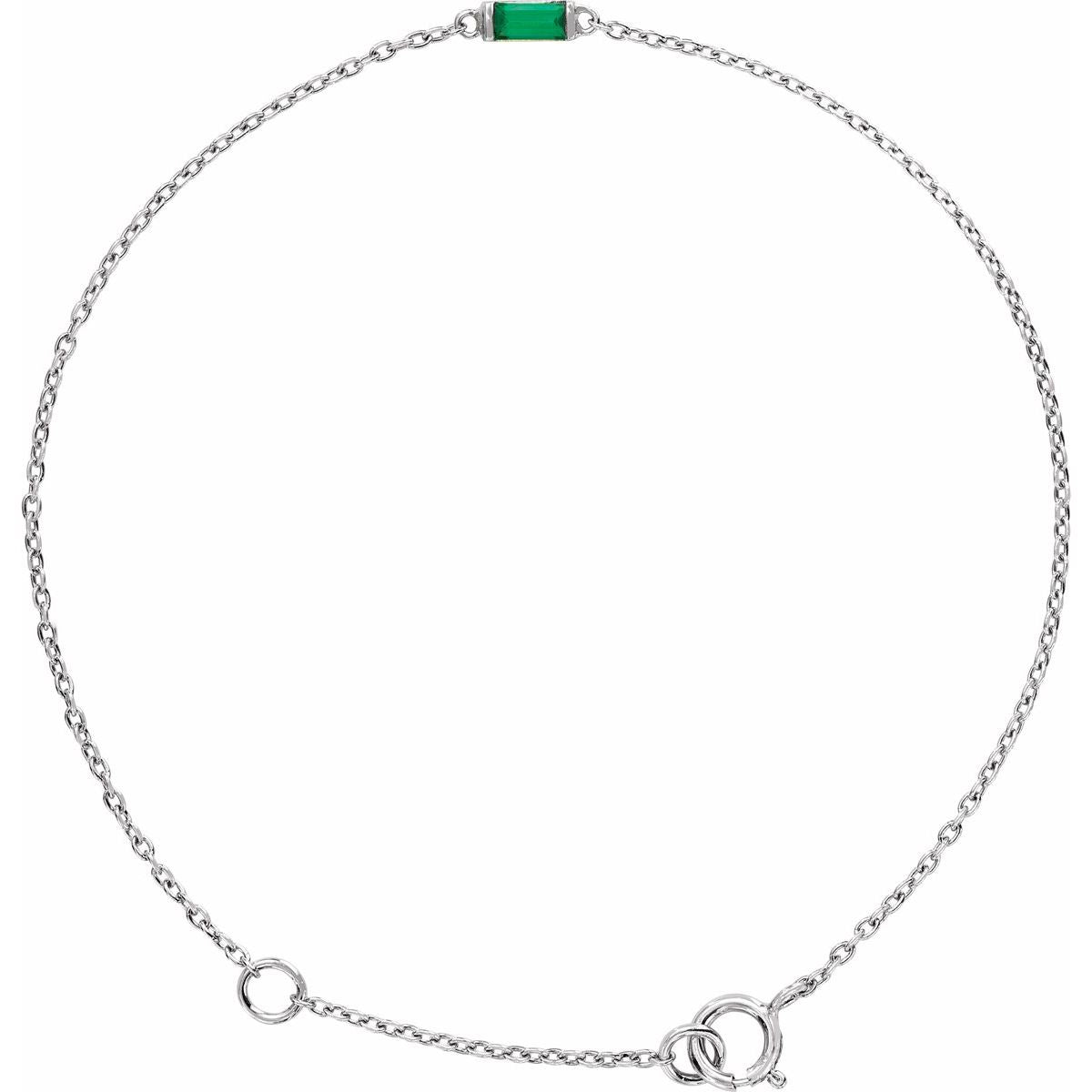 Baguette Bracelet - 14K White Gold - Series 688877