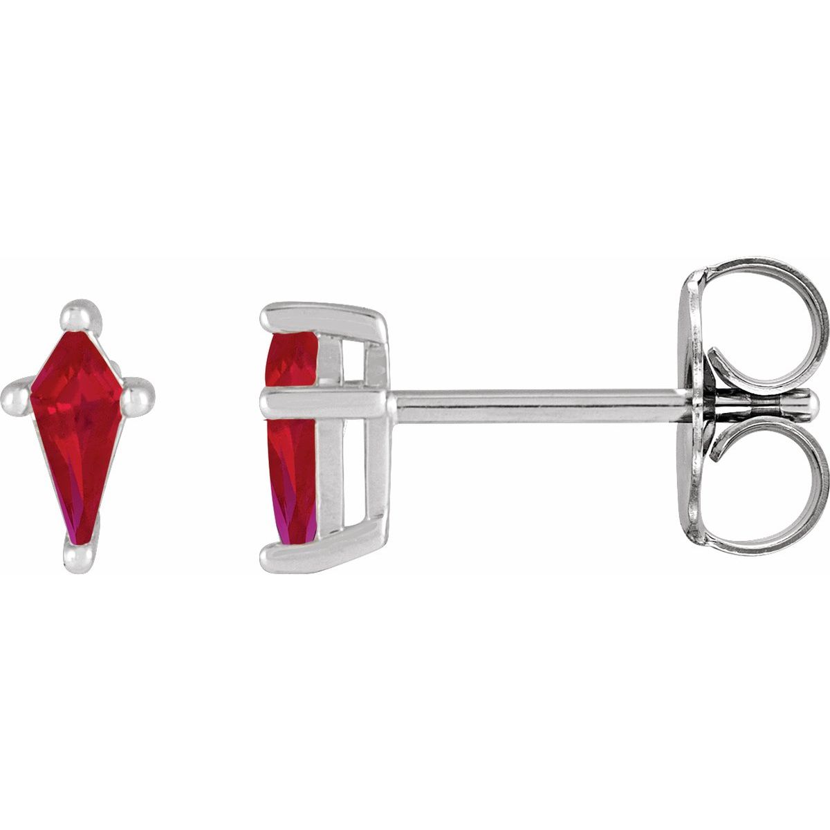 Lab Made Ruby Kite 4-Prong Stud Earrings
