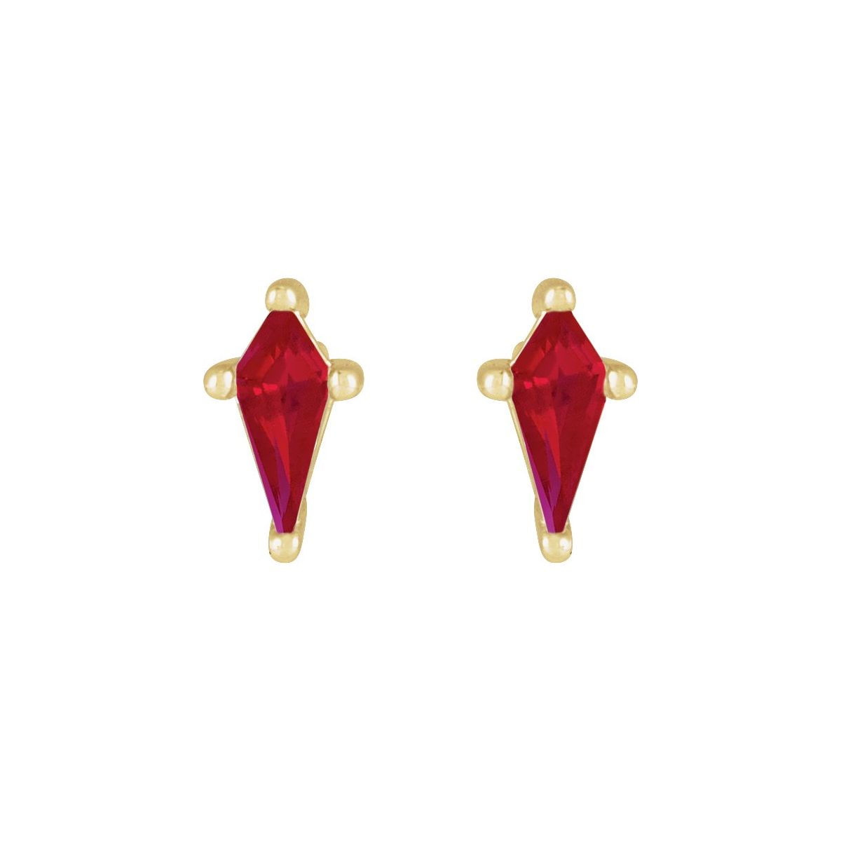 Lab Made Ruby Kite 4-Prong Stud Earrings