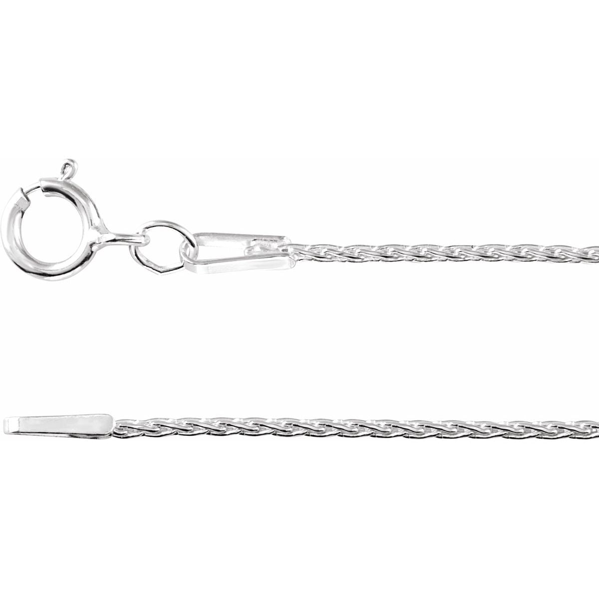 1 mm Wheat Chain Bracelet (1 Mm / 7 In) - Rhodium-Plated Sterling Silver - Series CH974
