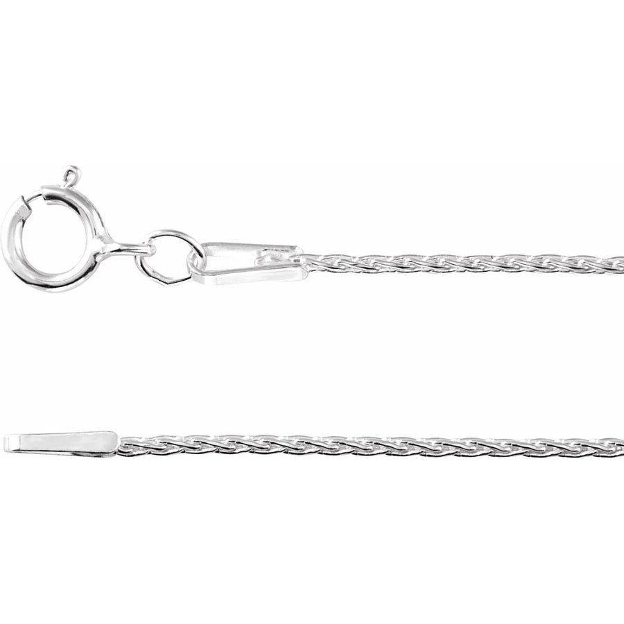 1 mm Wheat Chain Bracelet (1 Mm / 7 In) - Rhodium-Plated Sterling Silver - Series CH974