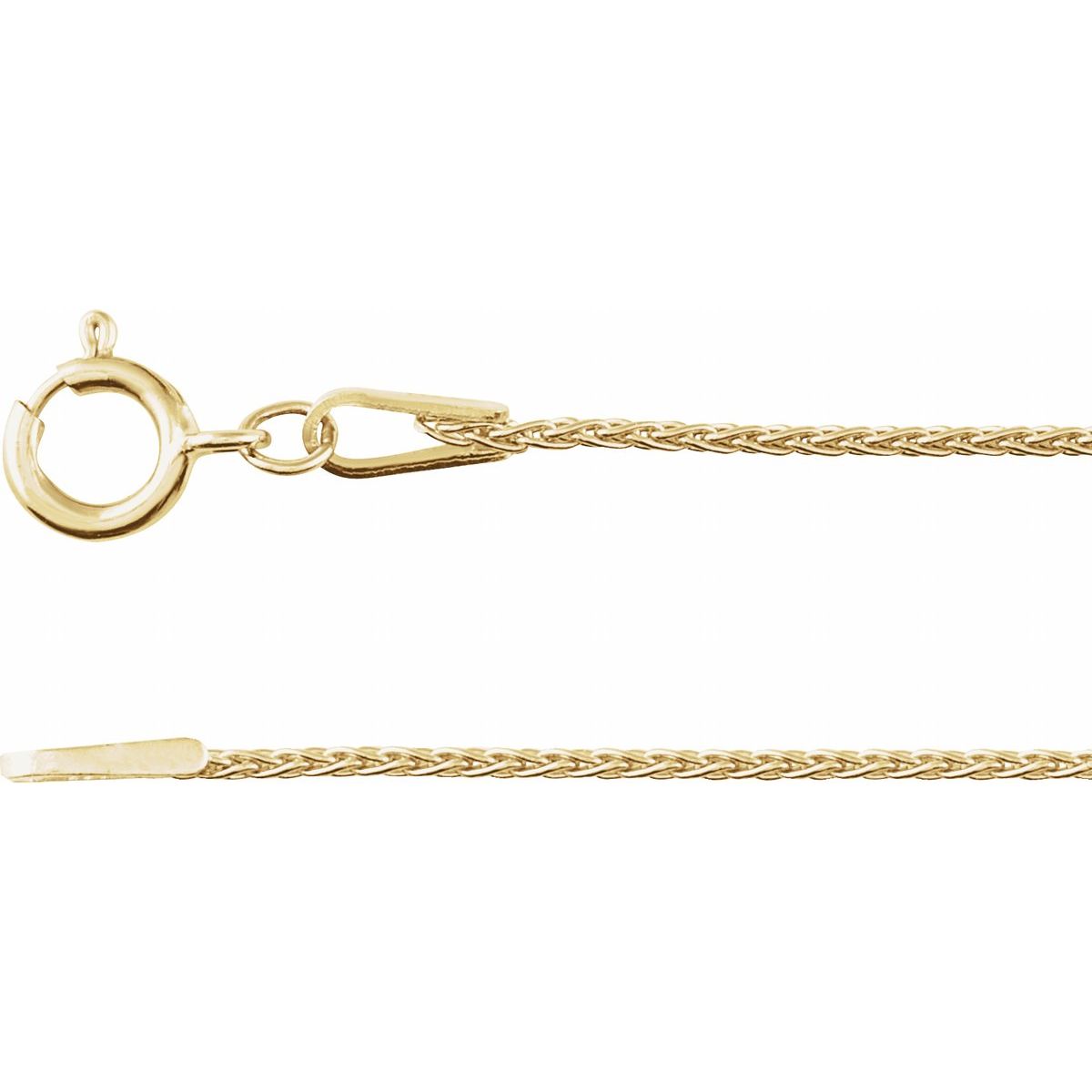 1 mm Wheat Chain Bracelet (1 Mm / 7 In) - 14K Yellow Gold-Filled - Series CH974