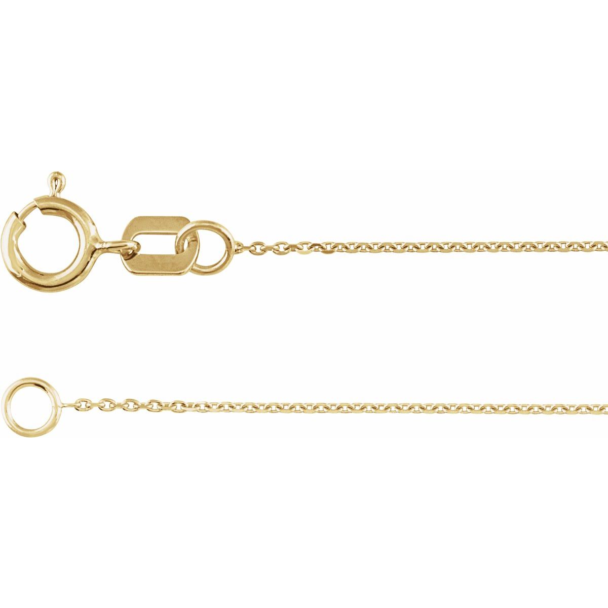 .65 mm Diamond-Cut Cable Chain Bracelet (.65 Mm / 7 In) - 14K Yellow Gold - Series CH1209