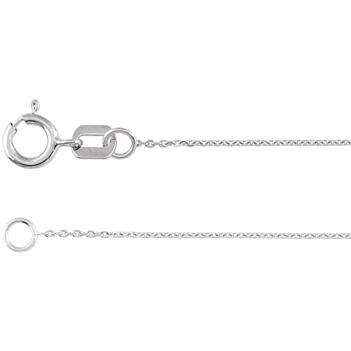 .65 mm Diamond-Cut Cable Chain Bracelet (.65 Mm / 7 In) - 14K White Gold - Series CH1209