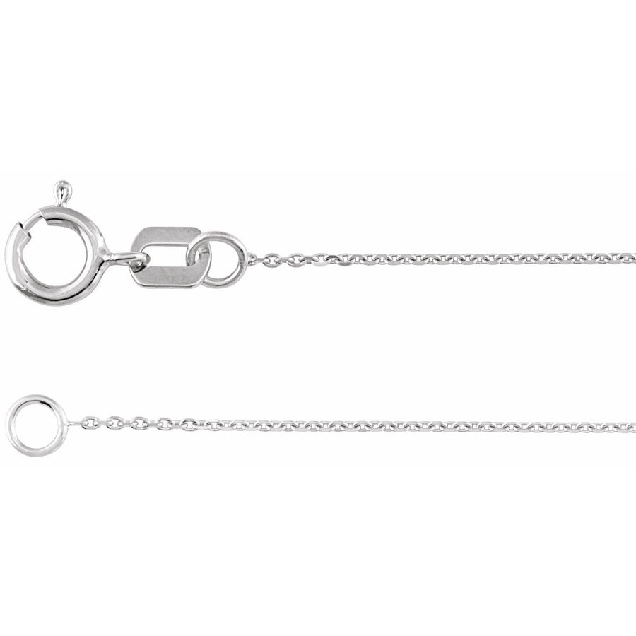 .65 mm Diamond-Cut Cable Chain Bracelet (.65 Mm / 7 In) - 14K White Gold - Series CH1209