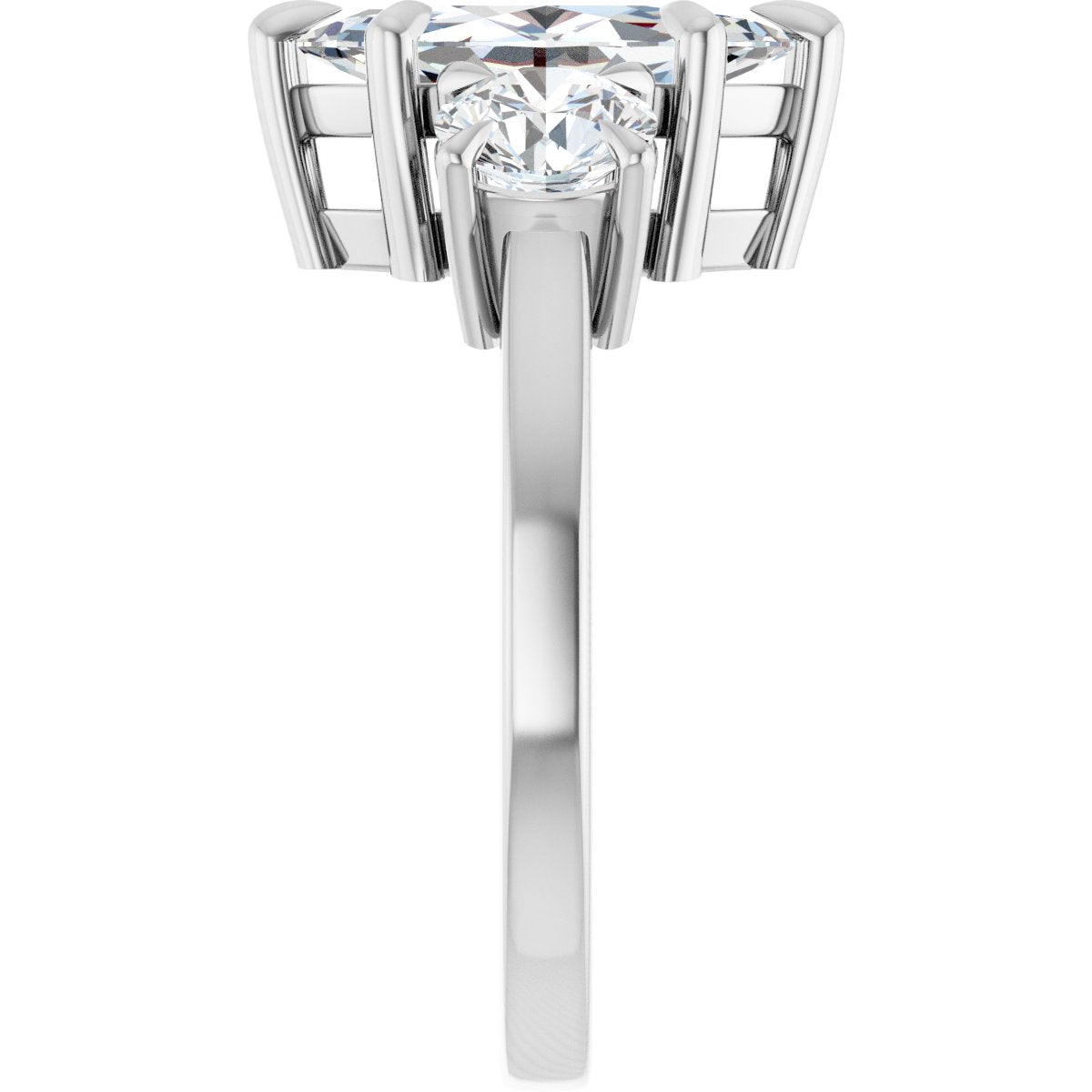 Marquise Three-Stone Engagement Ring Semi-Mount - gallery - Series 126029