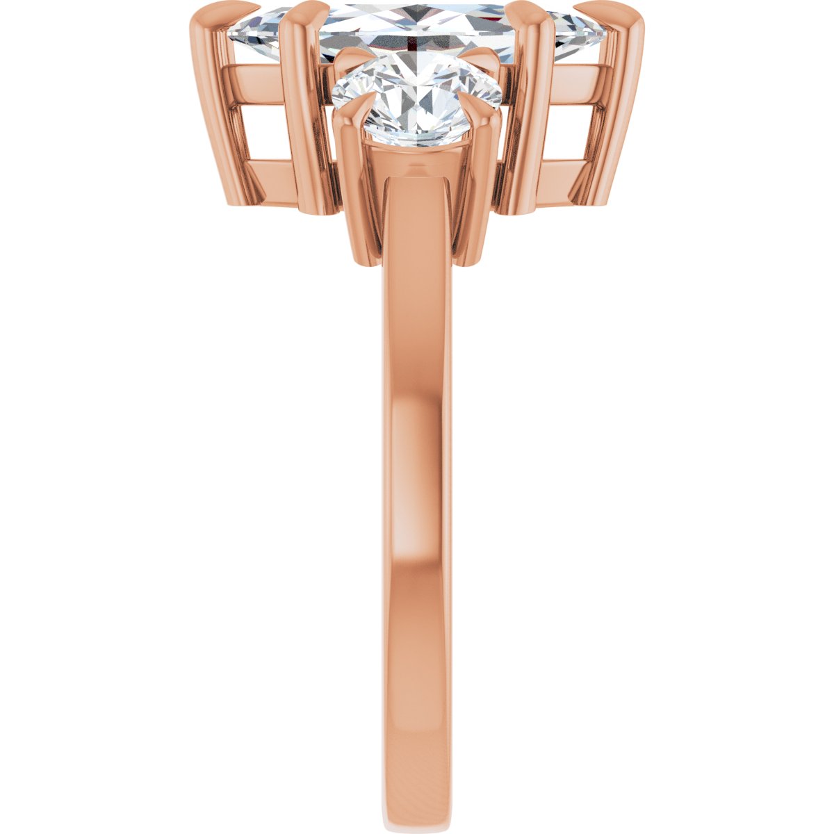 Marquise Three-Stone Engagement Ring Semi-Mount - gallery - Series 126029