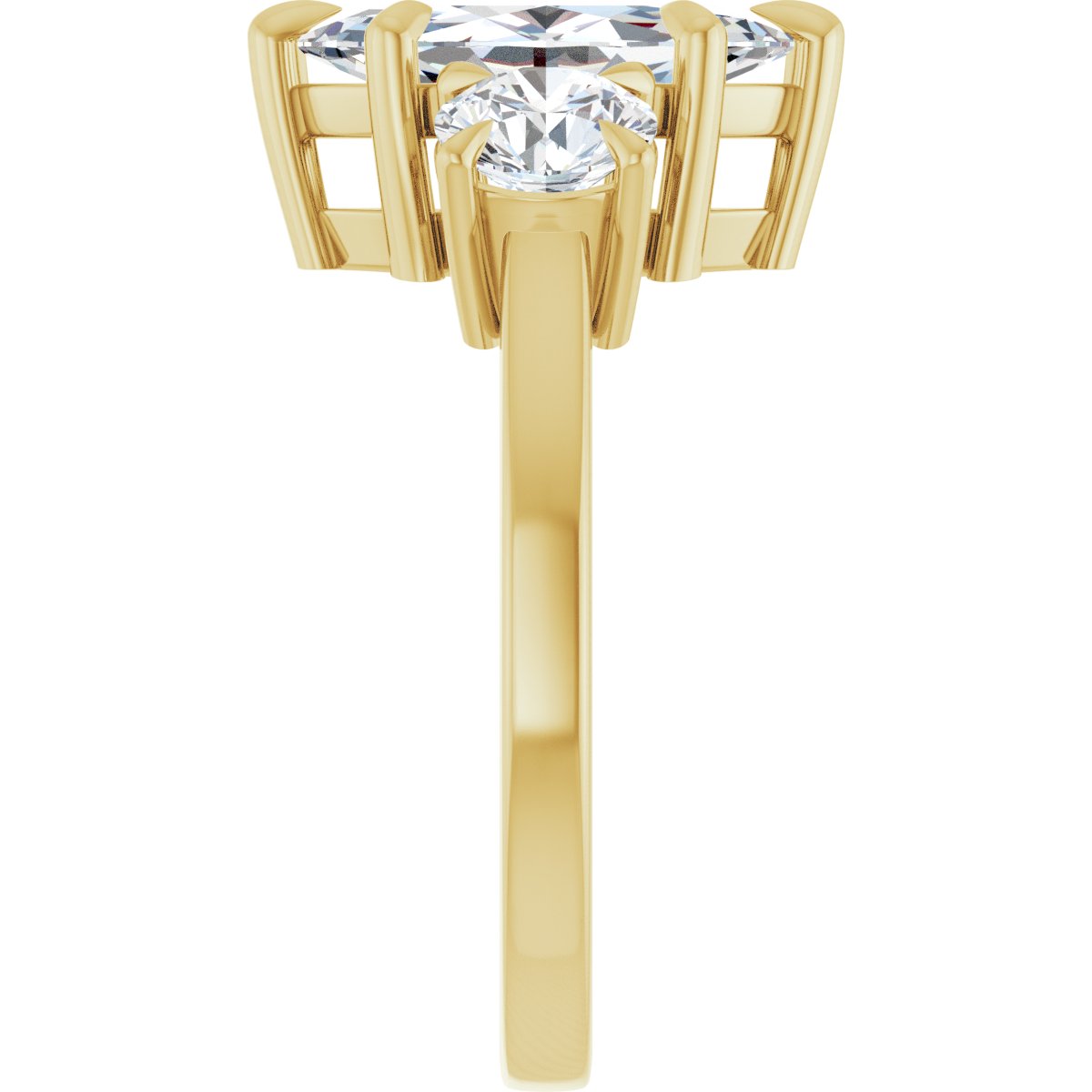 Marquise Three-Stone Engagement Ring Semi-Mount - gallery - Series 126029